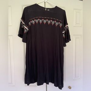 One NWT LOFT Embroidered Boho Black Dress XS